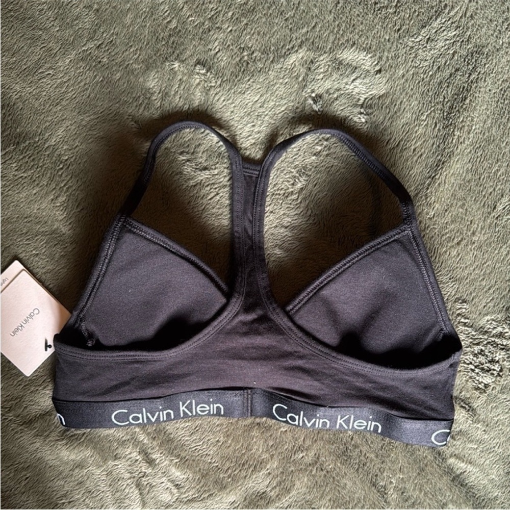 Calvin Klein Black Racerback Bralette Size L - Picture 2 of 2